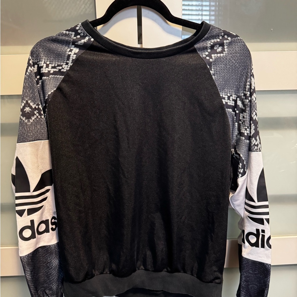 Adidas Women's Black Snake Patterned Sweater